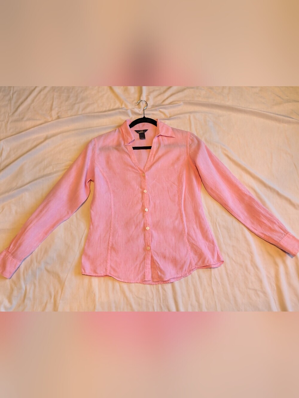 Brooks Brothers Linen Petal pink button up shirt size 4